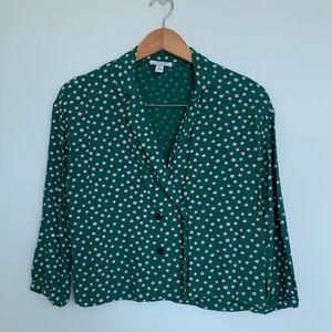 Topshop Polka Dot PJ Style Jacket Blouse Top US 4